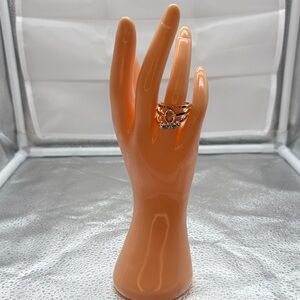 New Elegant Silver Women's Ring Set with Crystal Detail